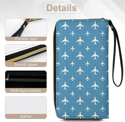 HOTCute Multi-layer Airplane Leather Wallet for Womens Birthday, High Capacity, Ideal Gift