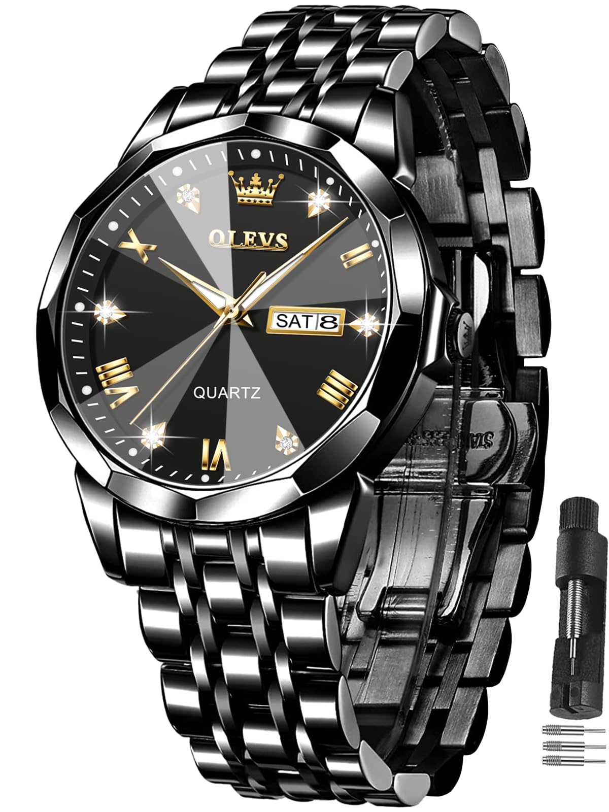 HOTOLEVS Men's Watch,Classic Silver Watches for Men, Waterproof Stainless Steel Roman Numbers Men's Watch Easy to Read