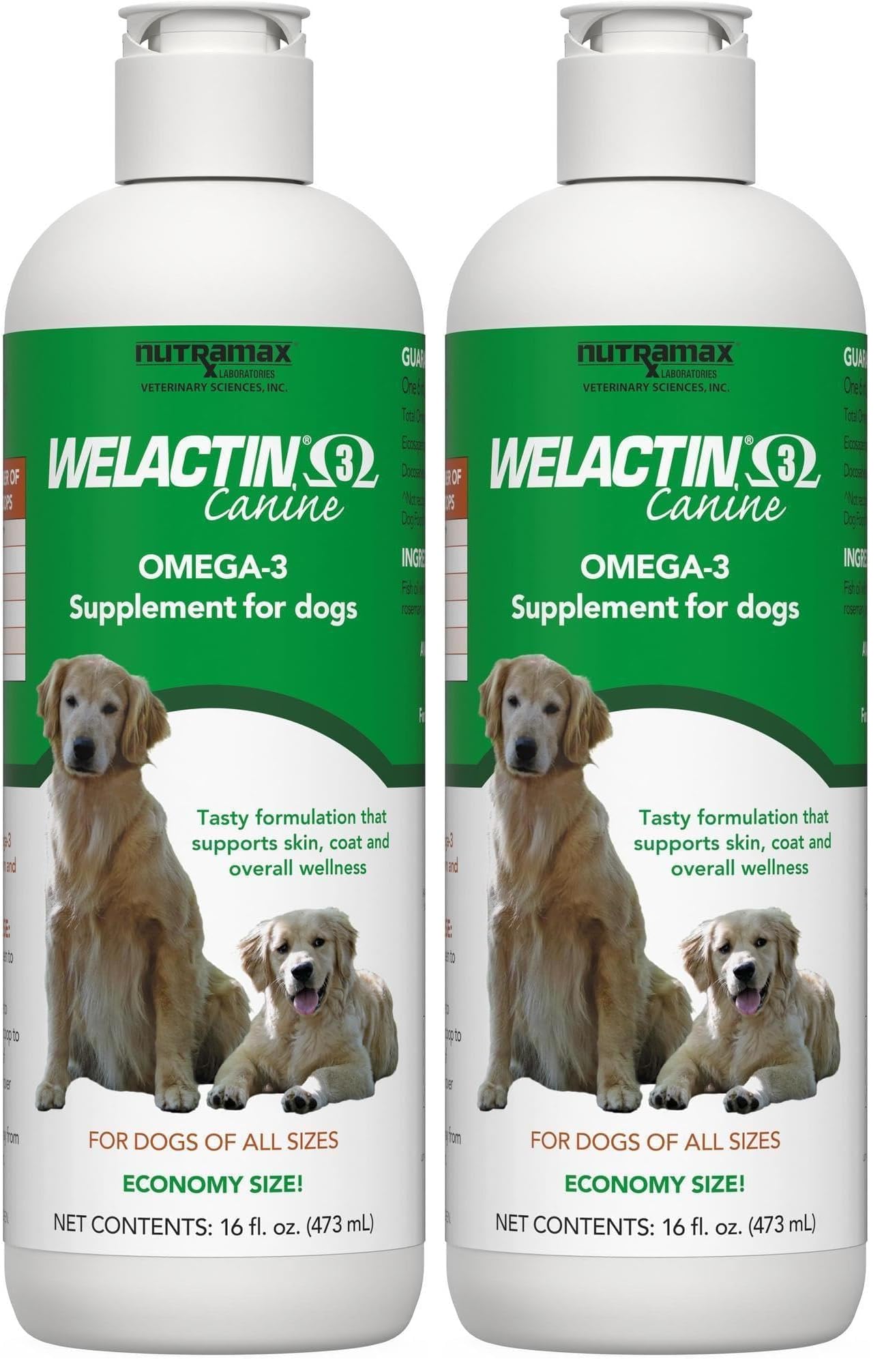 HOTNutramax Welactin Omega 3 Fish Oil for Dogs, Skin and Coat Health Supplement, Plus Joint, Immune, Kidney, and Brain Support, Premium Omega 3 Fatty Acids, For Dogs, 16 Ounce Liquid