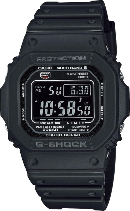 HOTCasio G-Shock GWM5610U-1B Men's Tough Solar Atomic Digital Watch, Multi-Band 6 Radio Controlled, 200M Water Resistant, Shock Resistant, LED Backlight, Black Resin Strap