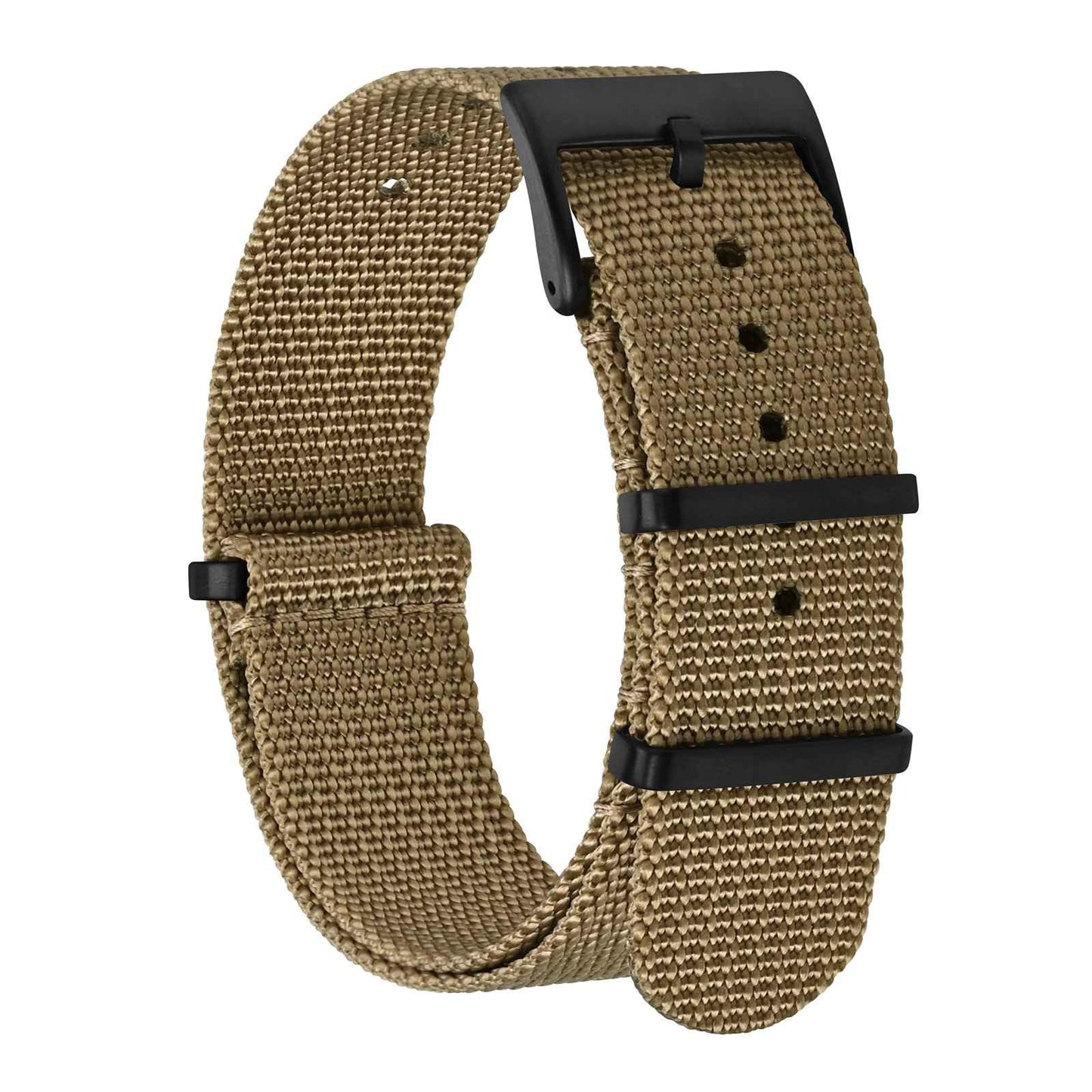 HOTBISONSTRAP Nylon Watch Bands for Men, One-Piece Military Watch Straps, 18mm 20mm 22mm