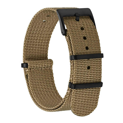 HOTBISONSTRAP Nylon Watch Bands for Men, One-Piece Military Watch Straps, 18mm 20mm 22mm
