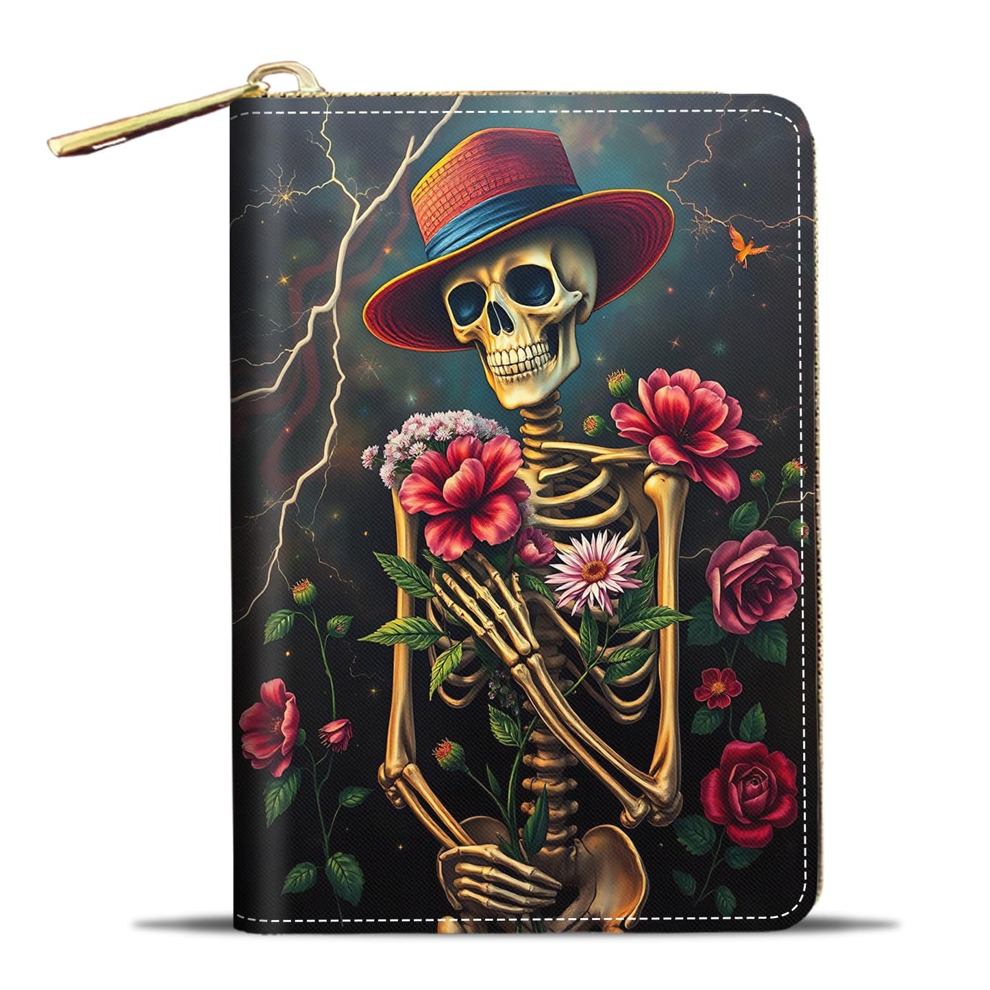 HOTCredit Card Holder Wallets for Women, Small RFID Wallet Slim Leather Card Organizer Case with Zipper, Retro Music Cassette