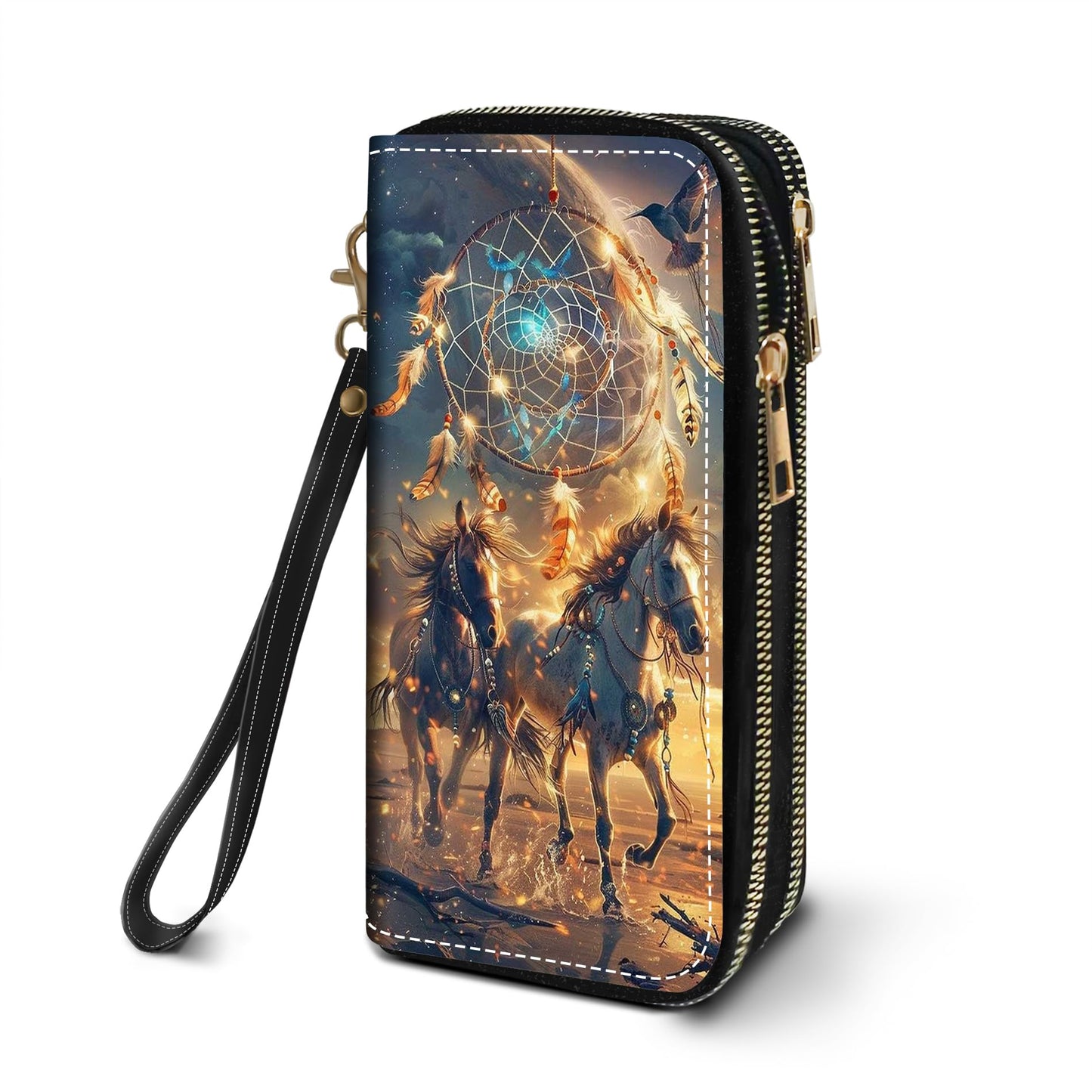 HOTWomen's Large Capacity Wallet PU Leather Double Zipper Clutch Purse Multifunctional Wallet with Removable Wristlet Strap for Smart Phone/Coin/Card/Cash, Floral Quotes Bible Verse Philippians 4-13