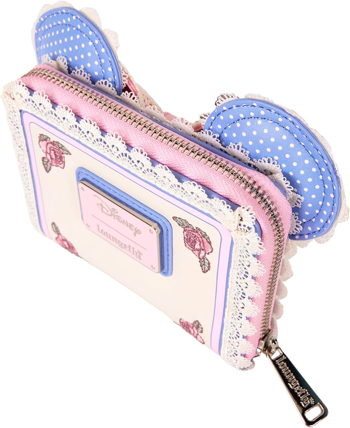 HOTLoungefly Disney Minnie Floral and Lace Ears Zip Around Wallet