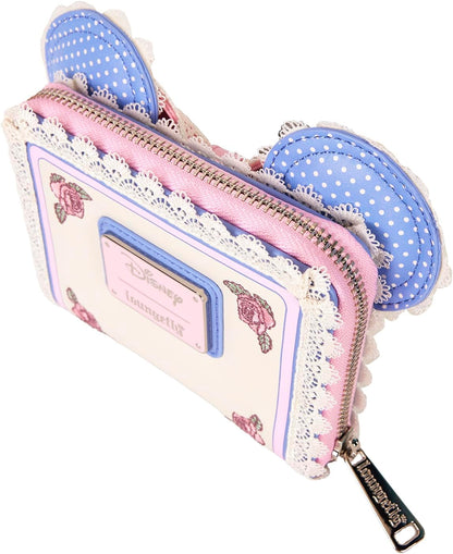 HOTLoungefly Disney Minnie Floral and Lace Ears Zip Around Wallet