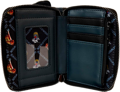 HOTLoungefly Halloween Michael Myers Jack-O'-Lantern Glow Zip Around Wallet