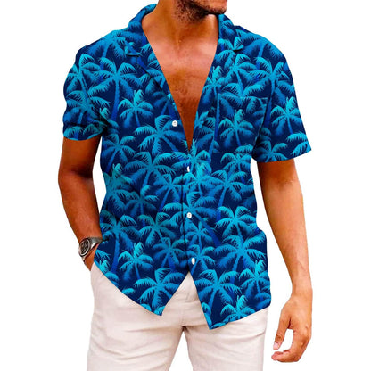 HOTKYKU Funky Hawaiian Shirt for Men Palm Beach Shirts Tropical Vacation Clothes