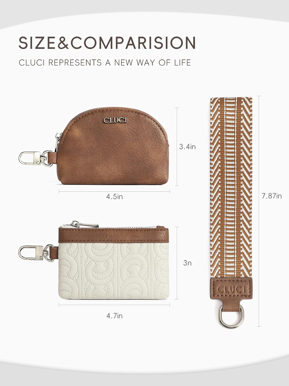 HOTCLUCI Clear Bag for Stadium Events Bundles with Keychain Wallet for Women