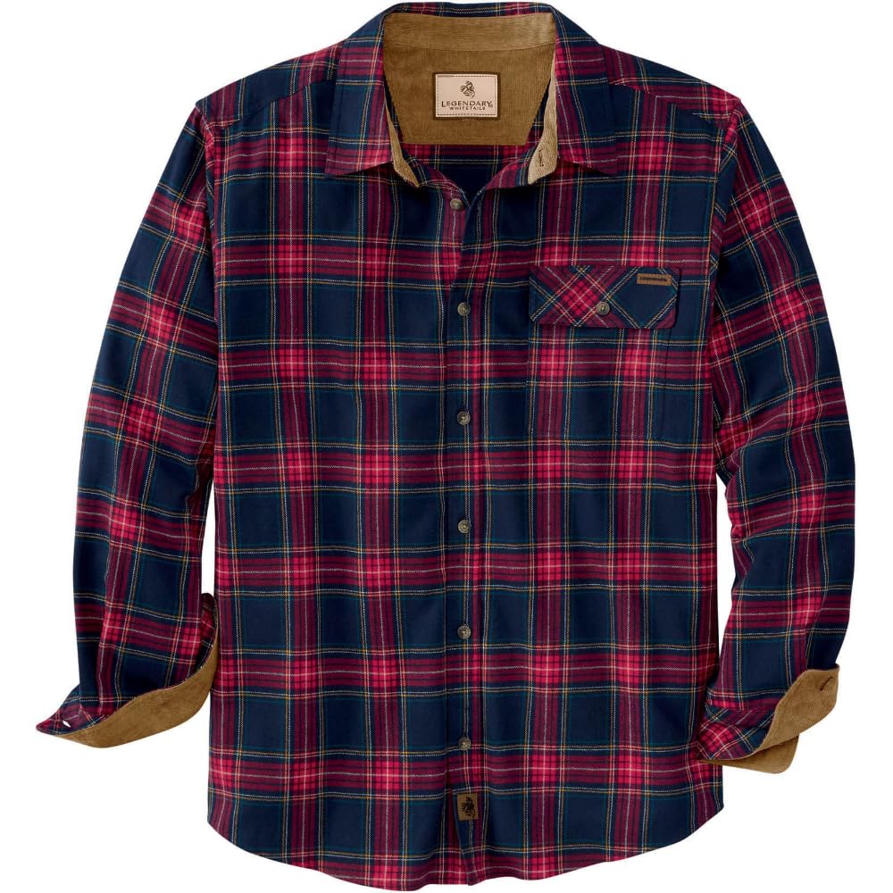 HOTLegendary Whitetails Mens Long Sleeve Button Down 100% Cotton Flannel Shirt
