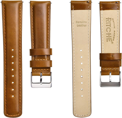 HOTRitche Christmas Gift Quick Release Leather Watch Bands Genuine Watch Straps for Men Women Top Grain Leather Watch Strap, White Elephant Gifts, Stocking Stuffers for Men, Father's Day gifts