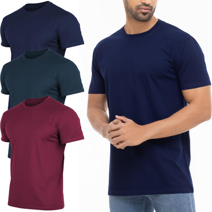 HOTMens T-Shirts Multipack 100% Cotton Crew Neck Shirt Short Sleeve Regular Shirts for Man Plain Men's Tee Gifts Packs