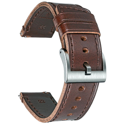 HOThemsut h Leather Watch Bands for Men, Horween Quick Release Leather Watch Strap Vintage Watch Replacement Wrap of 18mm, 20mm, 22mm