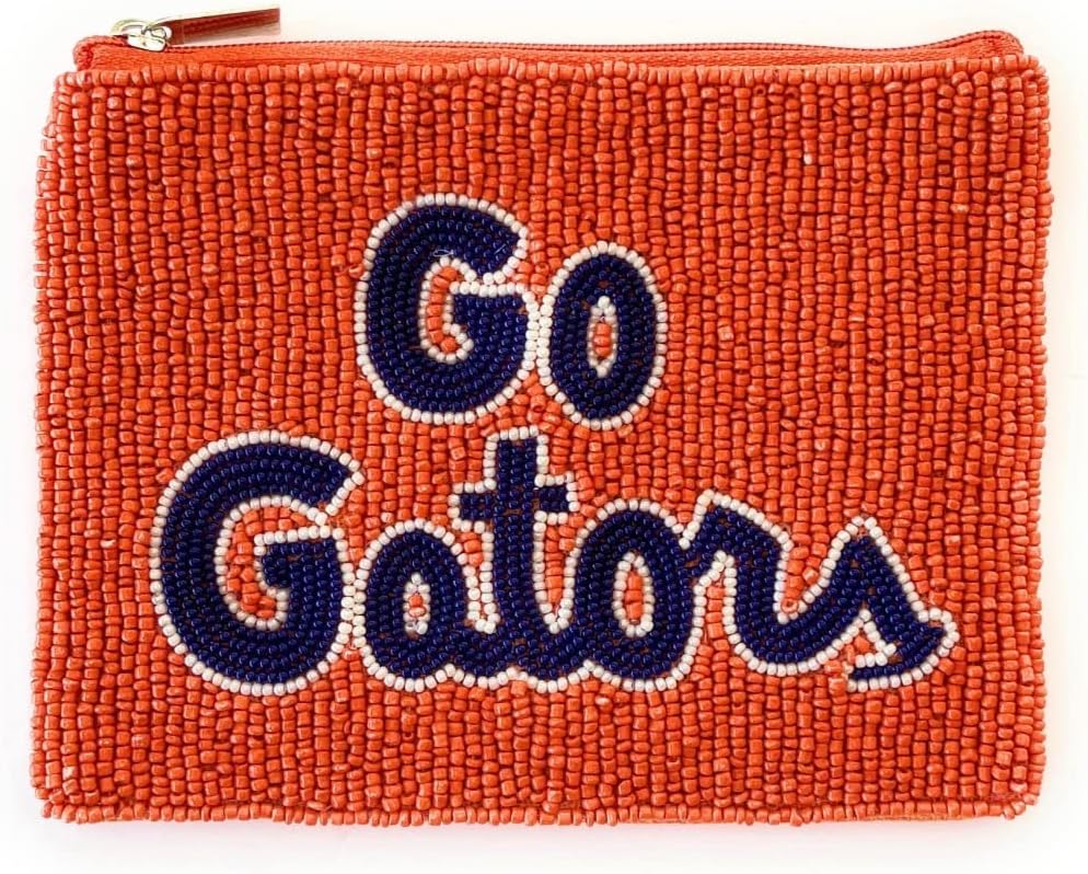 HOTGo Gators Beaded Coin Purse, Beaded Coin Pouch, Small Wallets, Coin Purse, Graduation Gifts