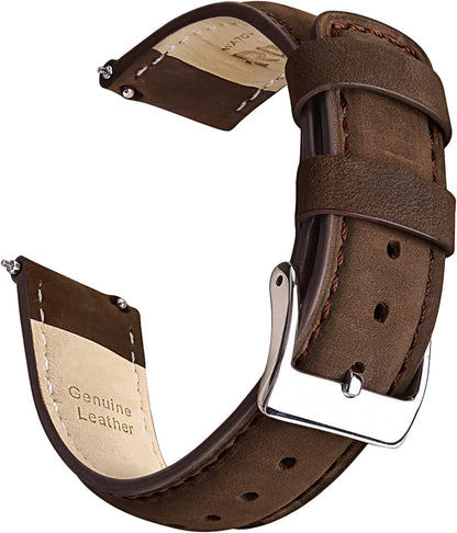 HOTRitche Christmas Gift Quick Release Leather Watch Bands Genuine Watch Straps for Men Women Top Grain Leather Watch Strap, White Elephant Gifts, Stocking Stuffers for Men, Father's Day gifts