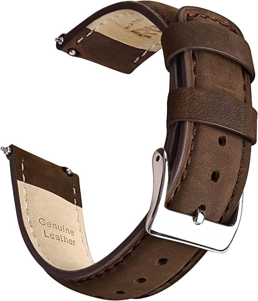 HOTRitche Christmas Gift Quick Release Leather Watch Bands Genuine Watch Straps for Men Women Top Grain Leather Watch Strap, White Elephant Gifts, Stocking Stuffers for Men, Father's Day gifts