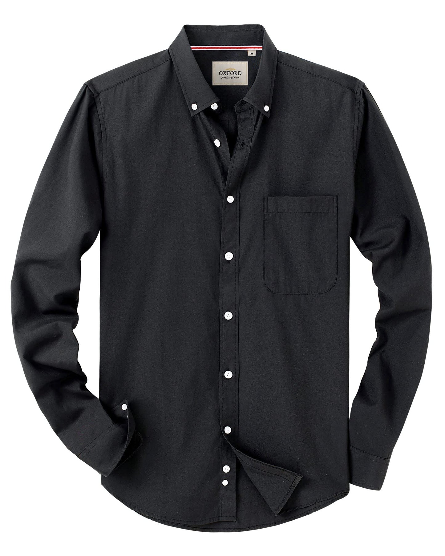 HOTAlimens & Gentle Mens Solid Oxford Shirt Long Sleeve Dress Shirt Work Casual Button Down Shirts with Pocket