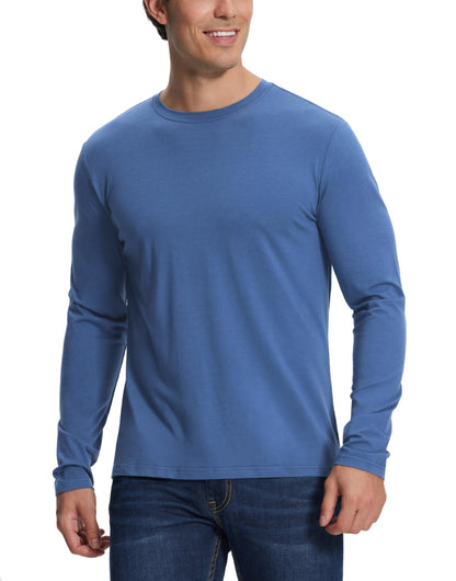 HOTPioneer Camp Mens Bamboo Shirts Ultra Soft Plain Tshirts for Men Cooling Crew Neck Casual Basic Tee Shirt Undershirt