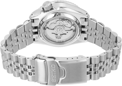 HOTSeiko SSK003 Automatic Watch for Men - 5 -Sports - Blue Dial with Date Calendar and Luminous Hands & Markers and Black & Blue GMT Bezel, 100m Water-Resistant