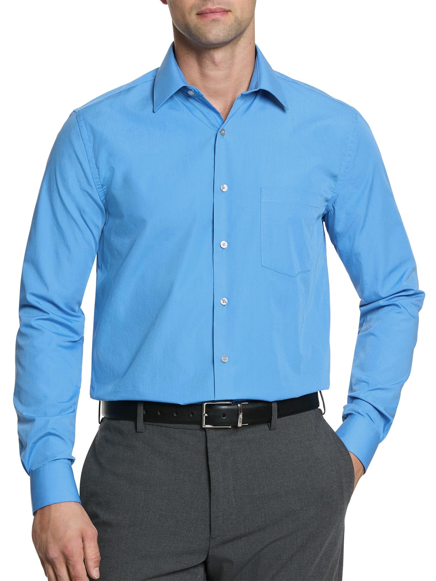 HOTVan Heusen Mens Dress Shirt Regular Fit Poplin Solid