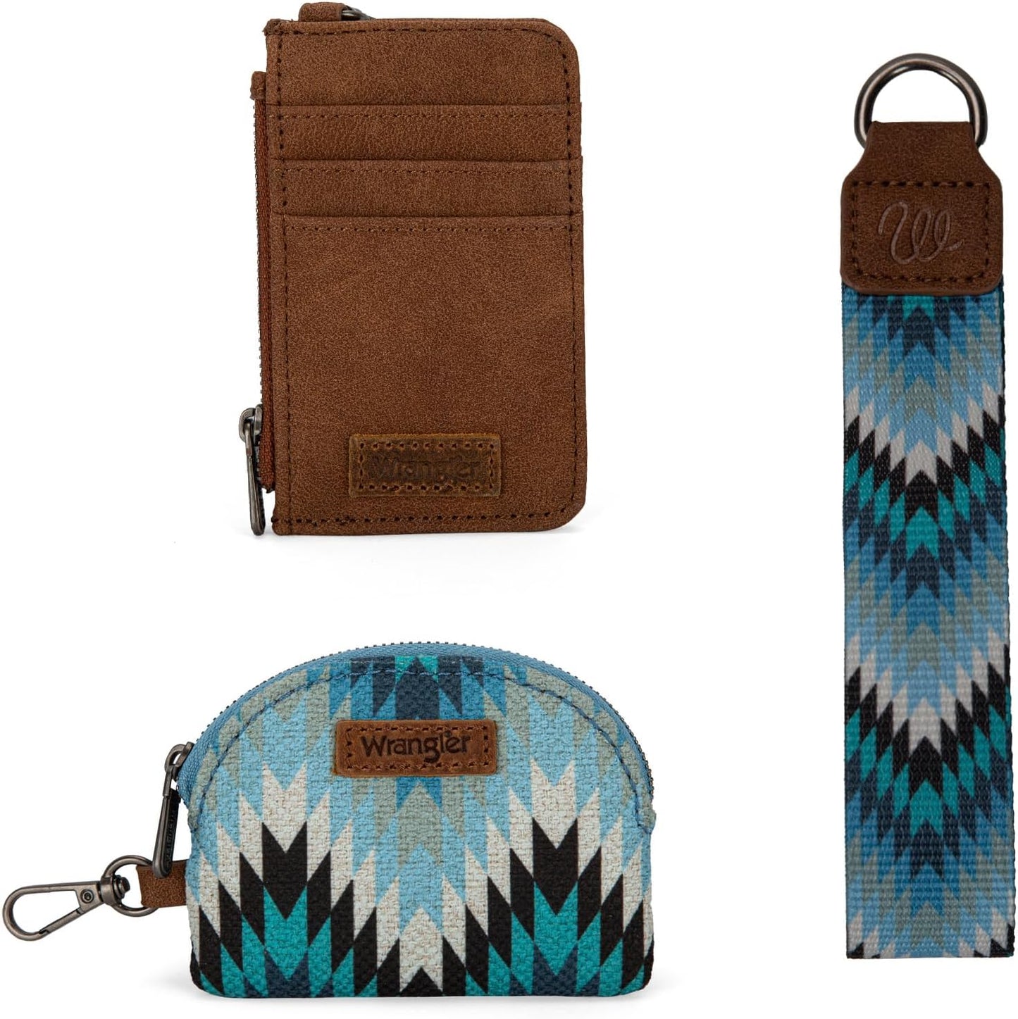 HOTWrangler Aztec Keychain Wristlet Wallets for Women Western Dual Pouch Wristlet Credit Card Holder Wallet with Zipper Pocket WG2211-W0051JN