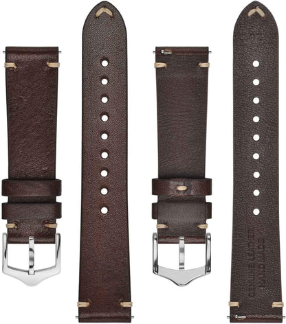 HOTBISONSTRAP Men's Watch Bands, Hand-Stitched Leather Watch Straps, Quick Release, 18mm 19mm 20mm 21mm 22mm