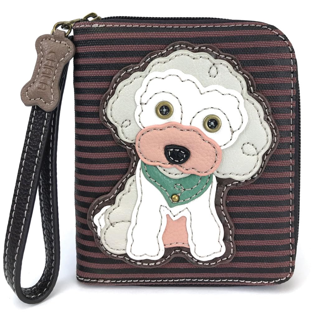 HOTCHALA Zip Around Wallet, Wristlet, 8 Credit Card Slots, Sturdy Pu Leather - Frog - Turquoise