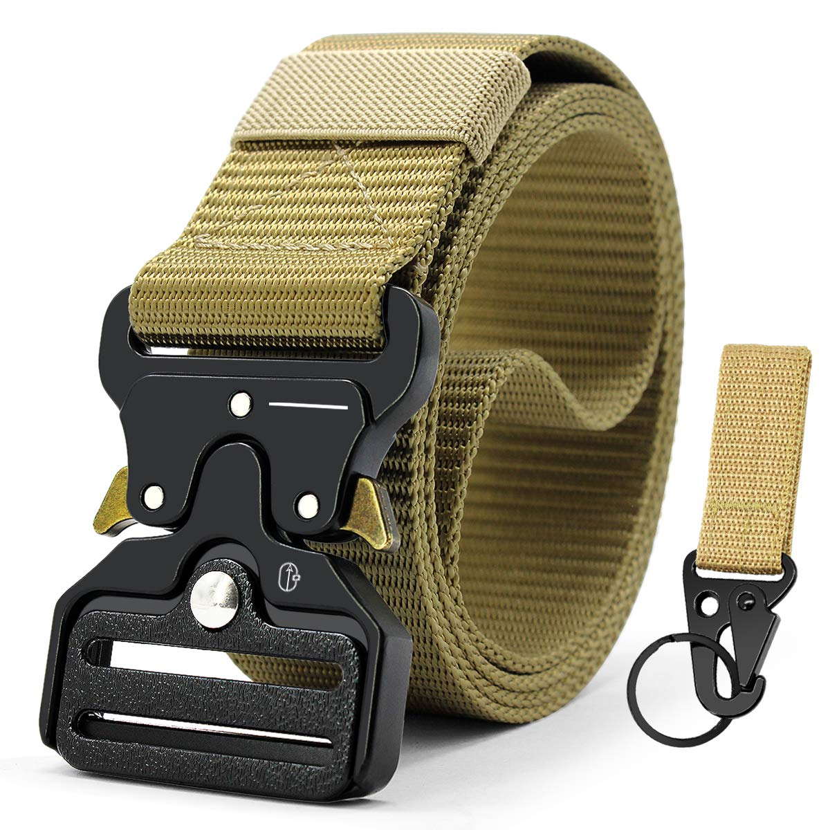 HOTDOOPAI Tactical Belt for Men, Military Nylon Web with Heavy Duty Quick Release Metal Buckle, 1.5'' Wide - Ideal for Work,