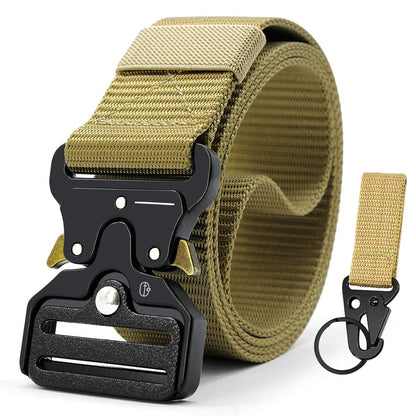 HOTDOOPAI Tactical Belt for Men, Military Nylon Web with Heavy Duty Quick Release Metal Buckle, 1.5'' Wide - Ideal for Work,