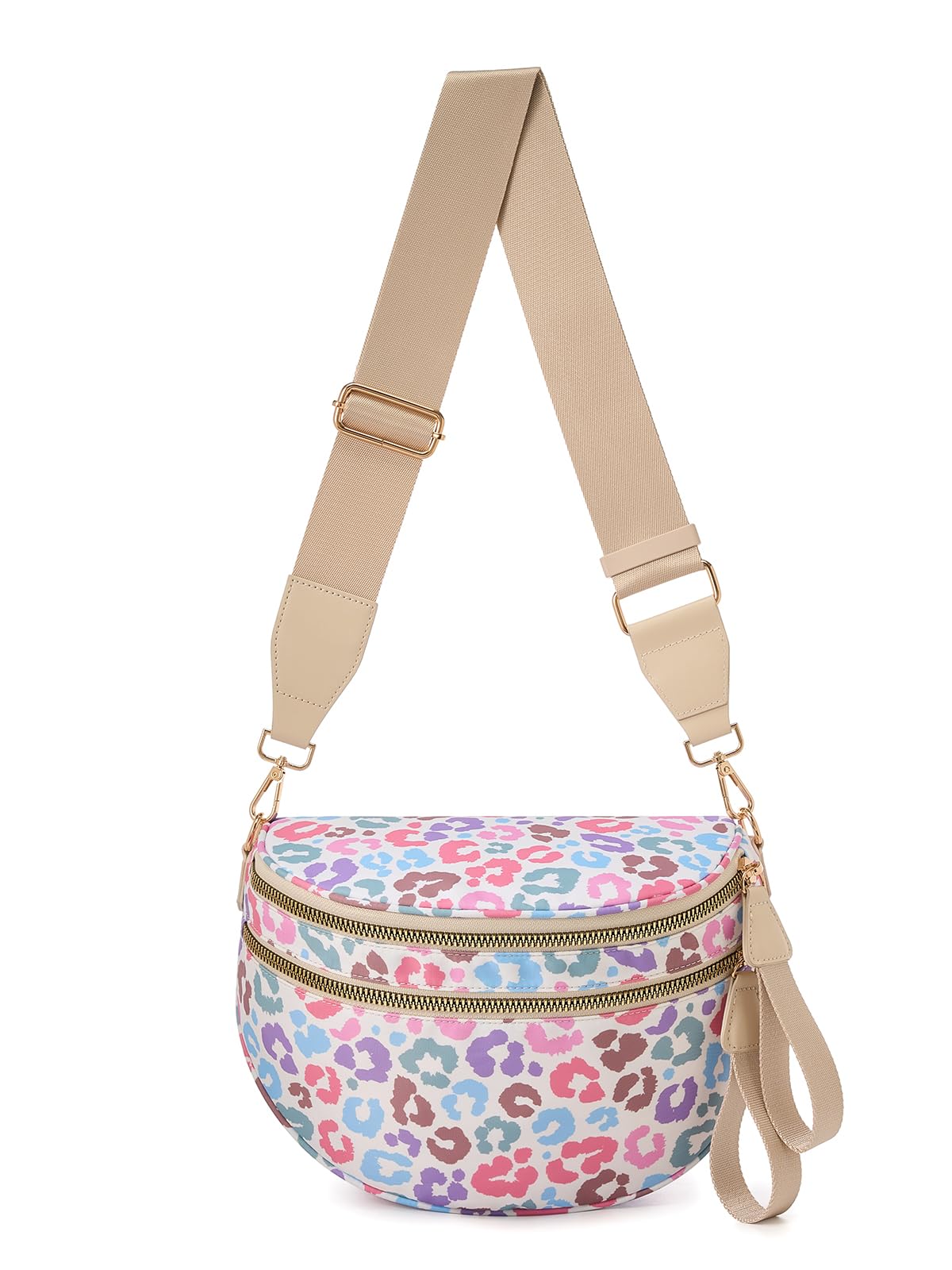 HOTPure Colour Crossbody Bag Bum Bag for Women,Spacious Purse Fanny Packs Belt Bag,Oversized Bum Bag (Colour Bum Bag-Black)