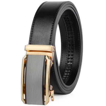 HOTFounders & C Men's Ratchet Belt 1 3/8",Leather Dress Belt Adjustable with Click Sliding Buckle Trim to Exact Fit