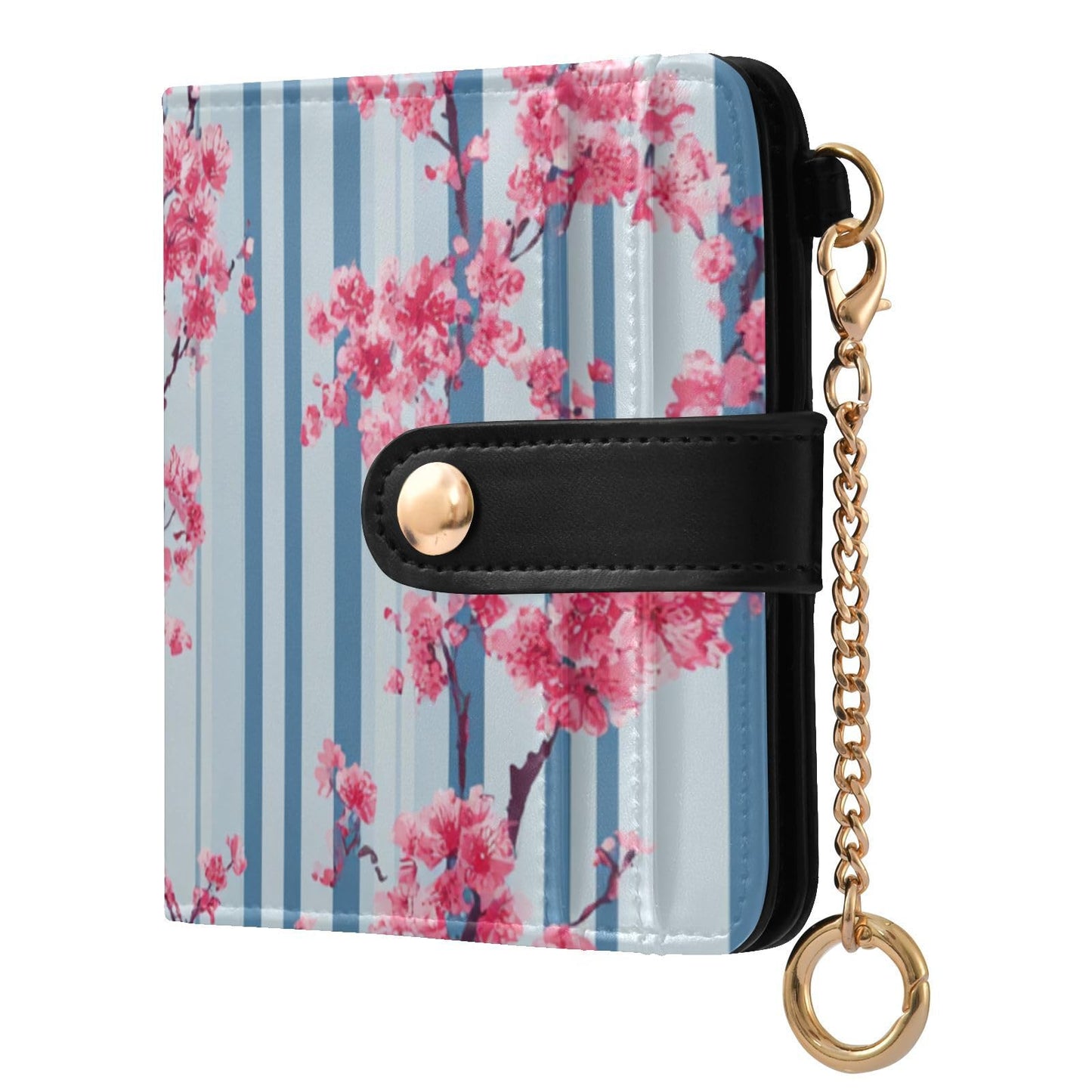 HOTElegant Peonies and Irises Rfid Women Wallet 1 Pack Cute Coin Purse PU Leather Small Wallets Credit Card Holder Bifold Zipper Thin Travel Wallet for Female Ladies Teen Girls Girly