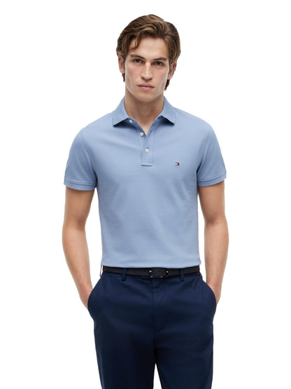 HOTTommy Hilfiger Men's Short Sleeve Polo Shirts in Slim Fit with Stretch and Organic Pique Cotton