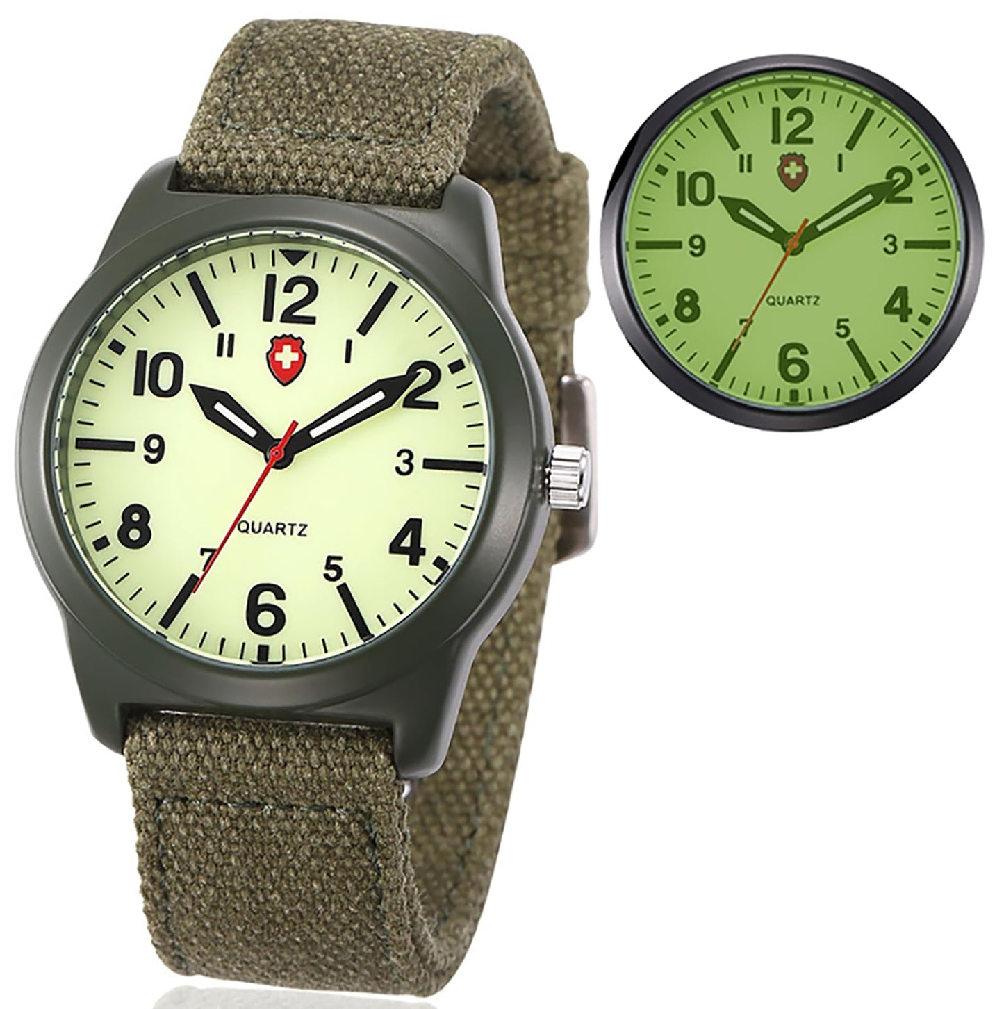 HOTGosasa Unisex Military Analog Field Watch with Nylon Strap, Luminous Easy Read Dial, Sport Tactical Casual Quartz Wristwatch, Daily Water Resistant