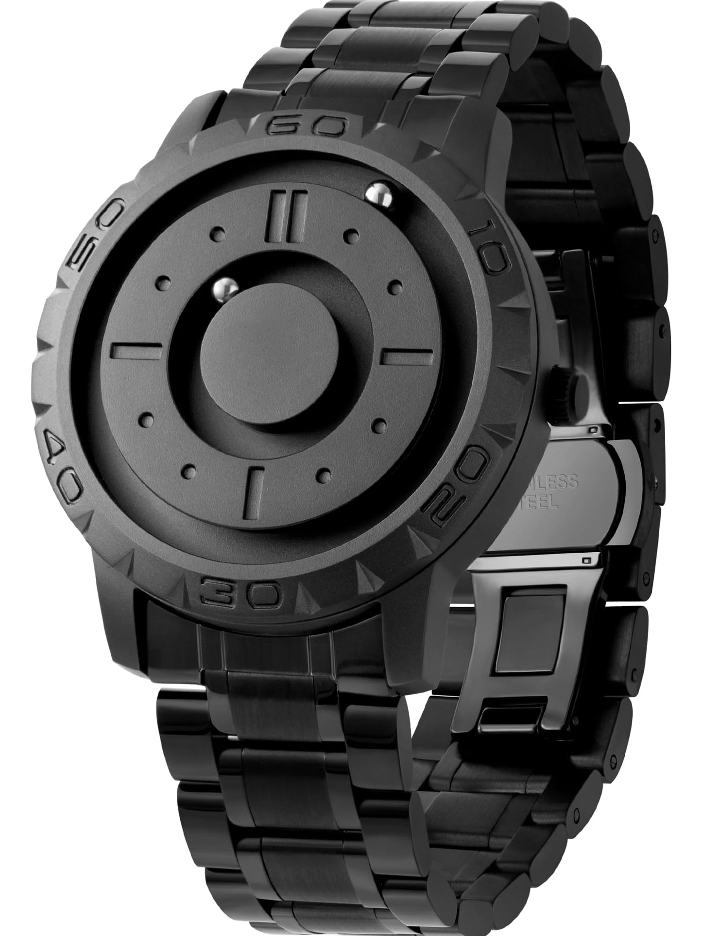 HOTEUTOUR Watches Men's Watch Magnet Watch No Glass Ball Bearing Quartz 40mm Wristwatch for Men with 20mm Bracelet and 3ATM/5ATM Waterproof, Unique Wathes for Men