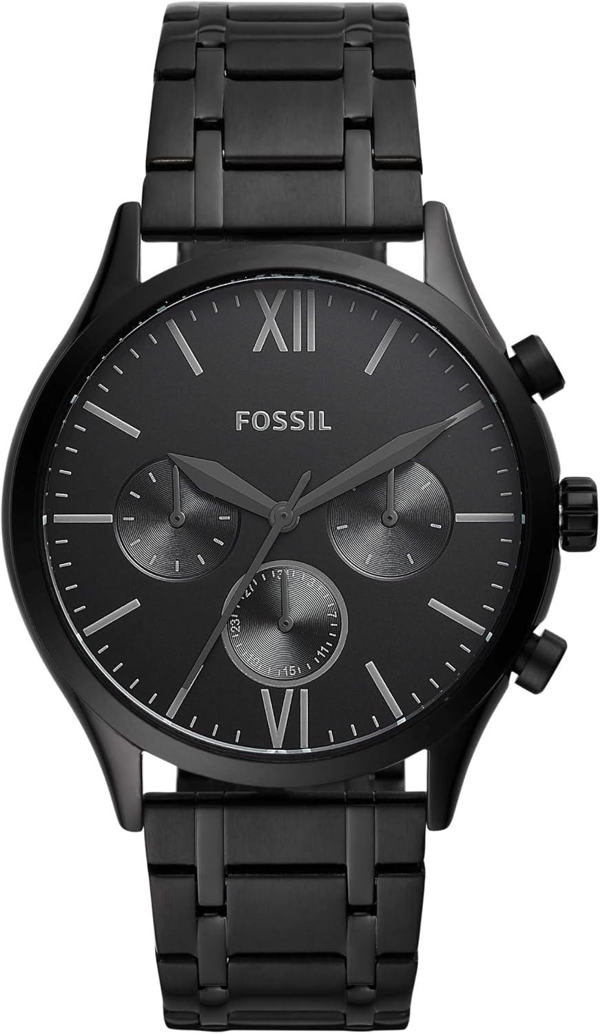 HOTFenmore Midsize Multifunction Black Stainless Steel Watch