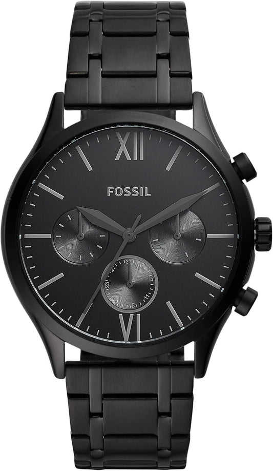 HOTFenmore Midsize Multifunction Black Stainless Steel Watch