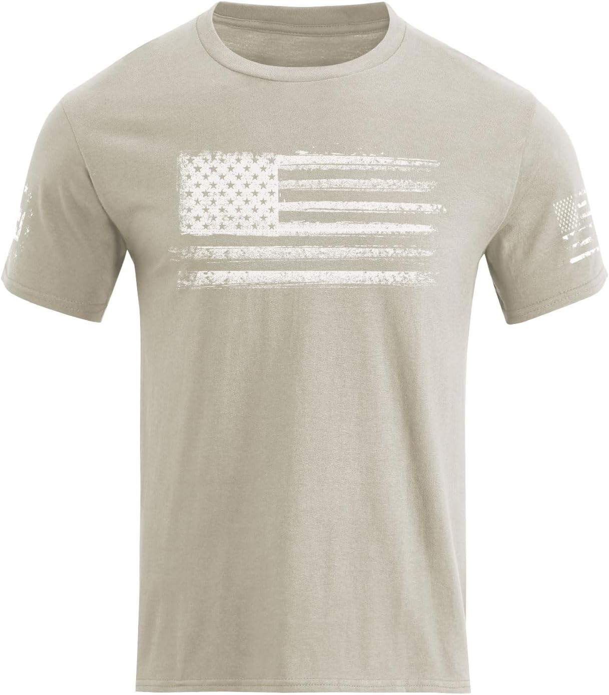 HOTH HYFOL Men's Graphic T-Shirts USA Flag Cotton Short Sleeve American Patriotic Crewneck Casual Regular Tee Shirts