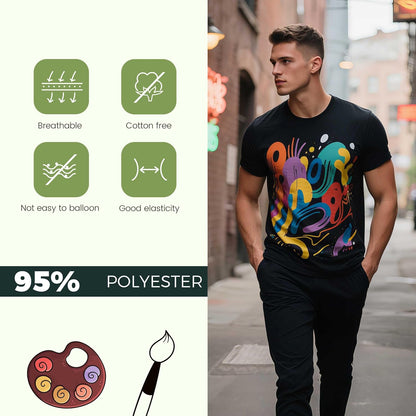HOTJoyclub 5 PCS Unisex Sublimation Blanks Bulk Polyester T Shirts for Sublimation Crew Neck Short Sleeve Wholesale DIY Gifts