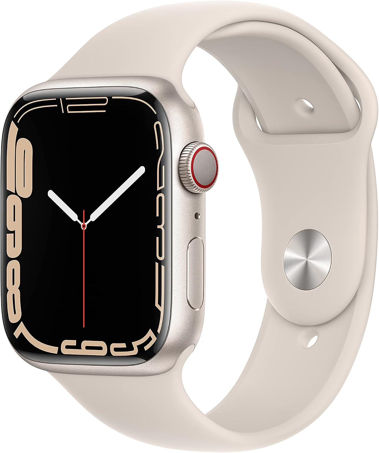 HOTApple Watch Series 7 (GPS + Cellular, 41MM) - Starlight Aluminum Case with Starlight Sport Band (Renewed Premium)