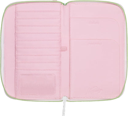 HOTLilly Pulitzer Leatherette Travel Wallet for Women, Passport Holder with ID Window, Card Slots and Interior Pockets, Lime Feeling Good