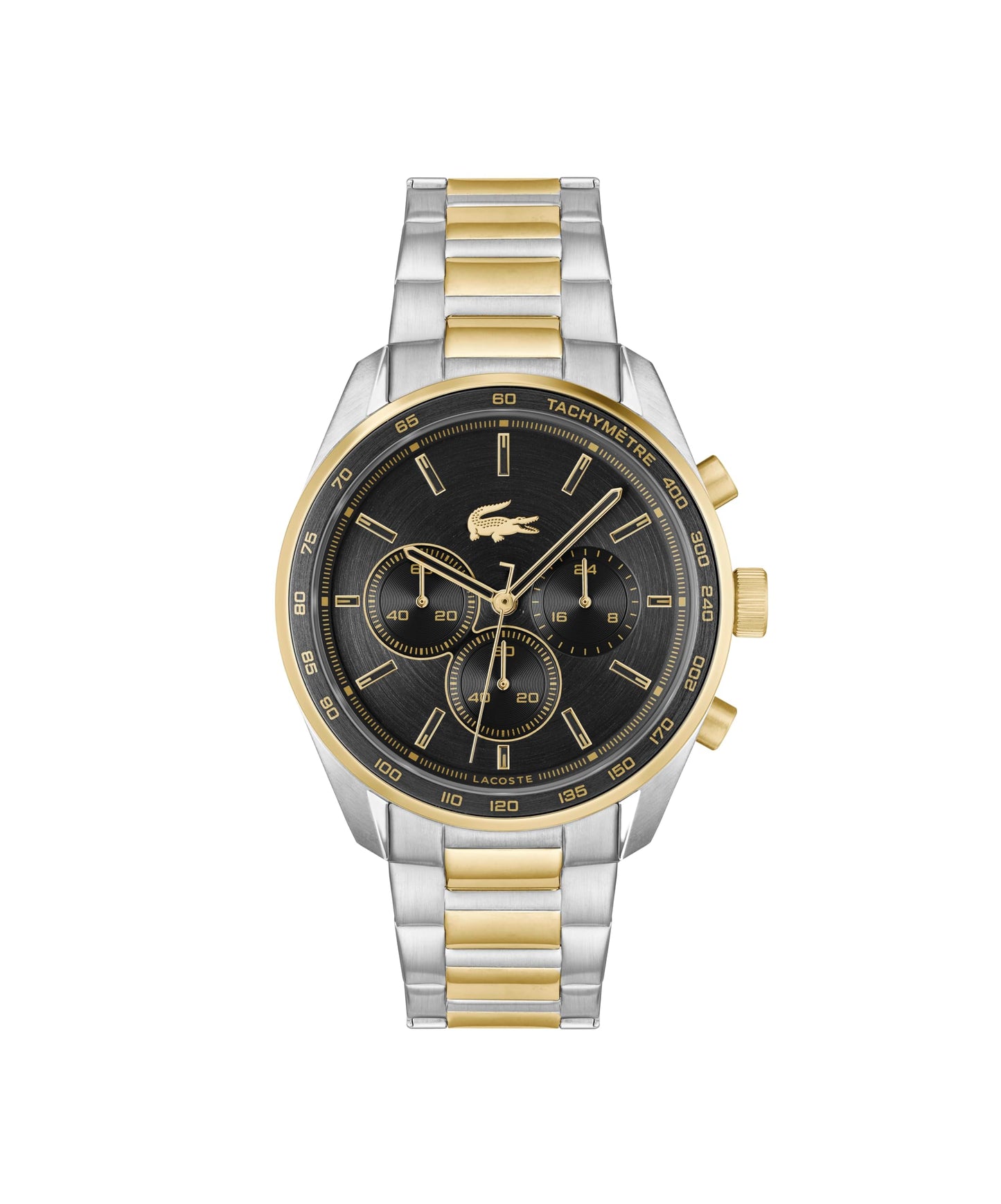 HOTLacoste Boston Men's Chronograph Watch - Classic Stainless Steel - Tachymeter - Water Resistant up to 5ATM/50 Meters - Modern Design for Him - 42mm
