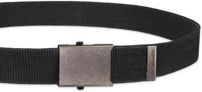 HOTColumbia Men's Military Plaque Buckle Fabric Belt- One Size 42" Length - Everyday and Outdoor Wear