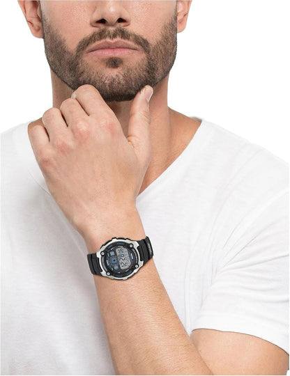 HOTCasio AE-2000W-1AVCF Men's AE2000W-1AV Silver-Tone and Black Multi-Functional Digital Sport Watch