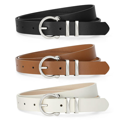 HOTTRIWORKS 3 Pack Women Belts For Jeans Pants Dresses Ladies Leather Waist Belts