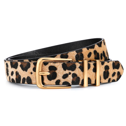 HOTVONMELLI Women's Soft Faux Leather Belt for Jeans Pants Dress Fashion Ladies Waist Belt with Gold/Silvery Buckle