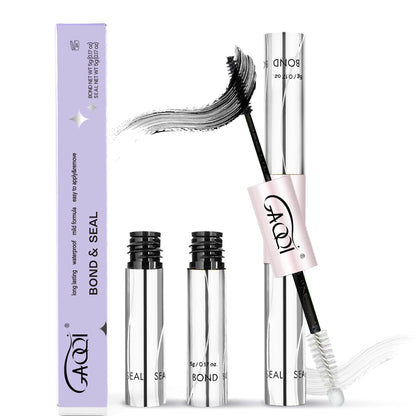 HOTGAQQI Lash Cluster Glue, Lash Bond and Seal Waterproof, Bond & Seal Eyelash Glue for Clusters, Eyelash Adhesive Black Long-Lasting 72H, Latex-Free（5ml+5ml）