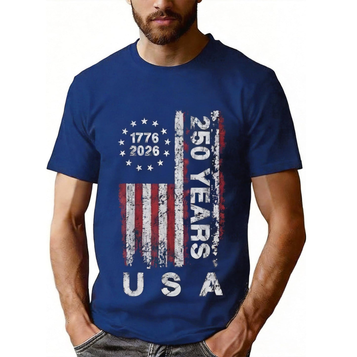 HOT250 Anniversary USA Shirts: 1776-2026 250th Birthday Patriotic American Flag T-Shirt 4th of July Shirt