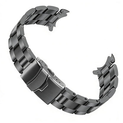 HOTJuntan Stainless Steel Curved Solid End Tapered Watch Band, 18mm 20mm 21mm 22mm Watch Bands Metal Watch Strap Bracelet Replacement Deployment Double Buckle Silver Black Silver Gold