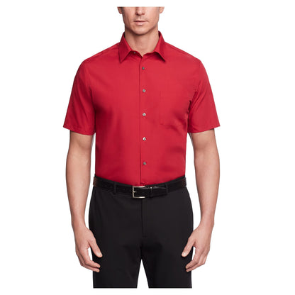 HOTVan Heusen Men's Short Sleeve Dress Shirt Regular Fit Poplin Solid